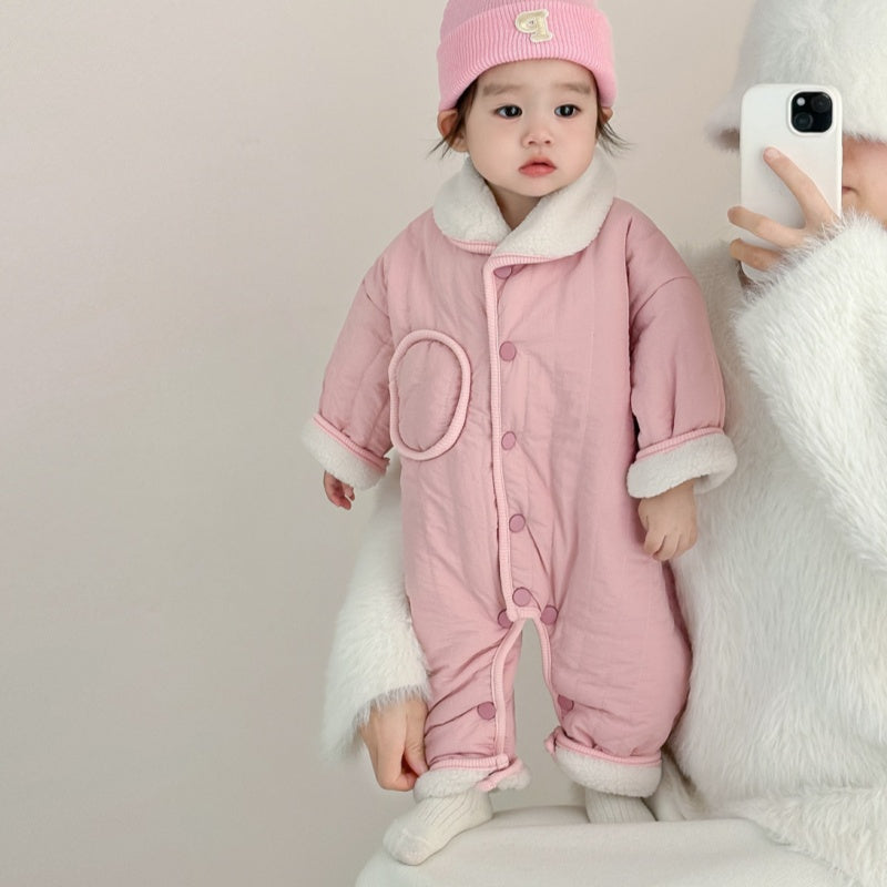 【BABY】冬新作 無地裏起毛カバーオールSK102415