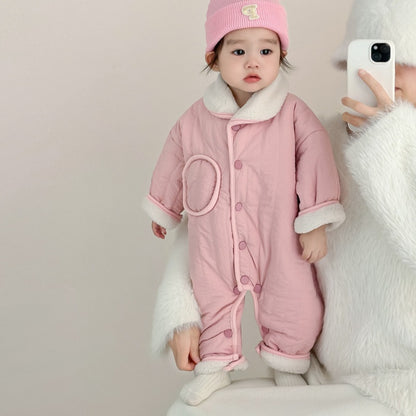 【BABY】冬新作 無地裏起毛カバーオールSK102415