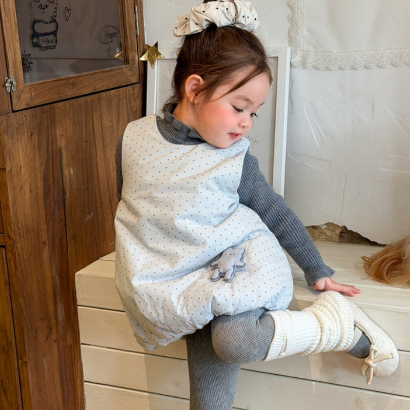 【BABY&KID】冬新作ドットバルーンワンピース、フリル襟ニットSK108318