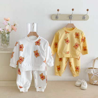 【BABY&KID】かわいいくまプリントセットアップSK092929