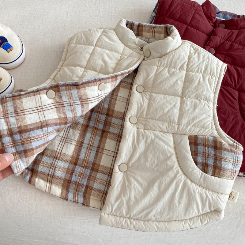 【BABY&KID】冬新作刺繍カートゥーンリバーシブルベストSK102517