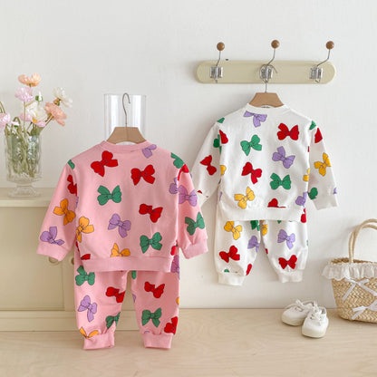 【BABY&KID】蝶結びプリントセットアップSK092928