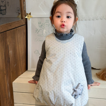 【BABY&KID】冬新作ドットバルーンワンピース、フリル襟ニットSK108318