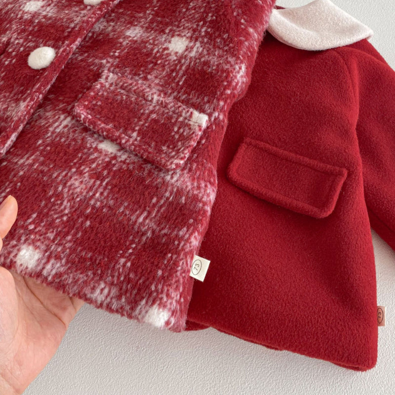 【BABY&KID】冬新作丸襟レトロ厚手コートSK103031