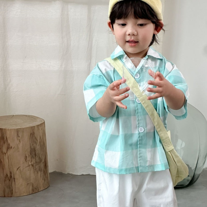 【BABY&KID】夏新作おしゃれチェックセットアップ、ワンピースSK104713