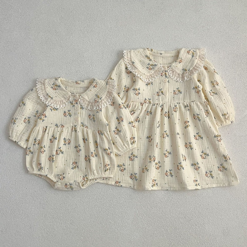【BABY&KID】コットン小花柄ロンパース、ワンピースSK107919