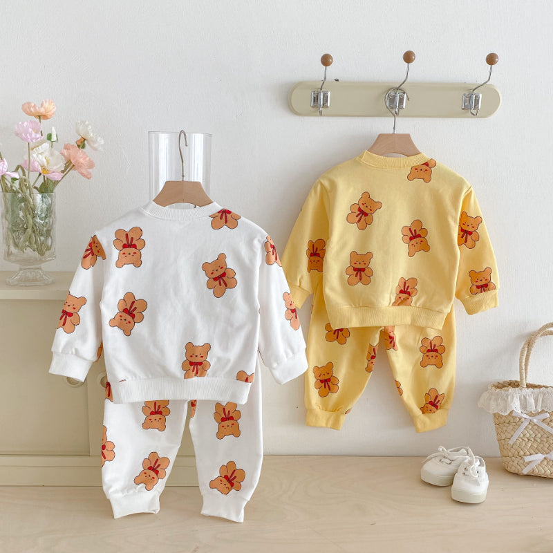 【BABY&KID】かわいいくまプリントセットアップSK092929