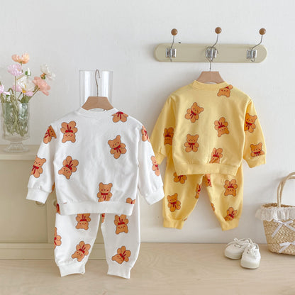 【BABY&KID】かわいいくまプリントセットアップSK092929