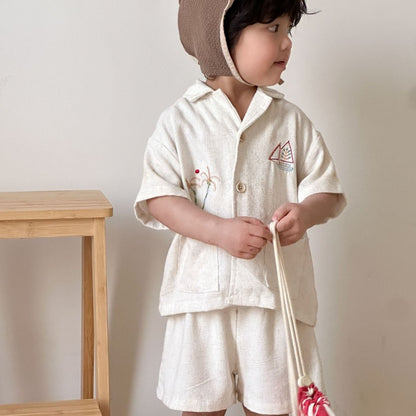 【BABY&KID】夏新作リネンシャツセットアップ、ワンピースSK104707