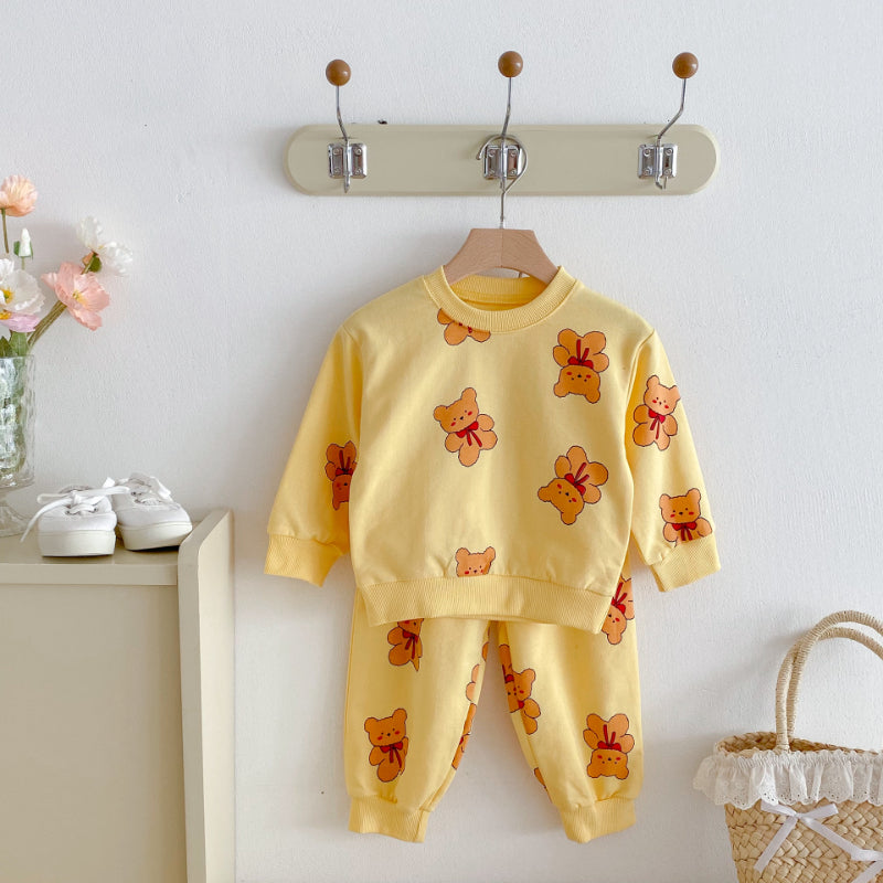 【BABY&KID】かわいいくまプリントセットアップSK092929