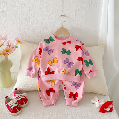 【BABY&KID】蝶結びプリントセットアップSK092928