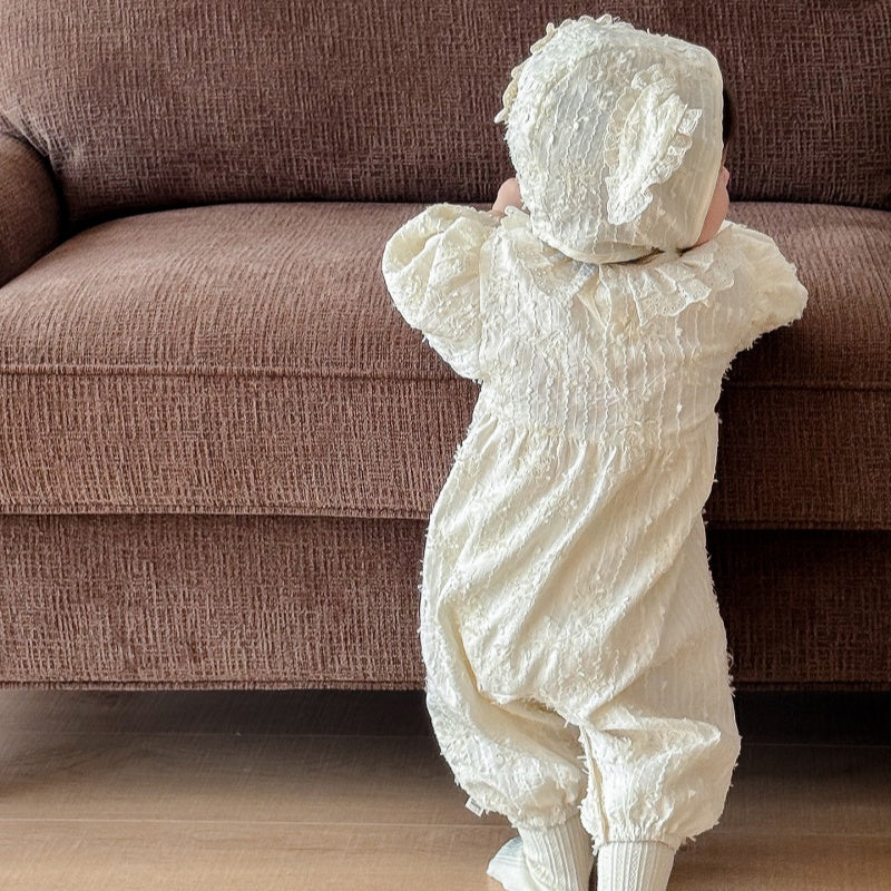 【BABY】無地フリルロンパース、カバーオール、帽子SK1014218
