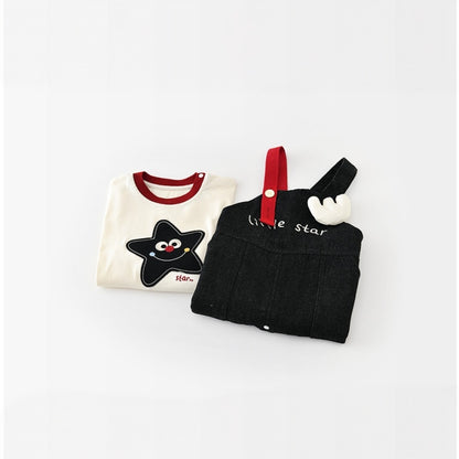 【BABY&KID】刺繍サロペットカバーオール、星柄長袖トップスSK107816