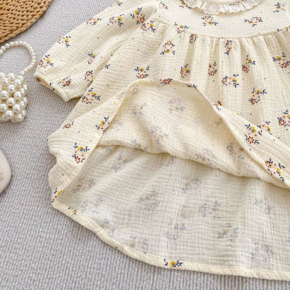【BABY&KID】フリル襟小花柄ロンパース、ワンピースSK107913