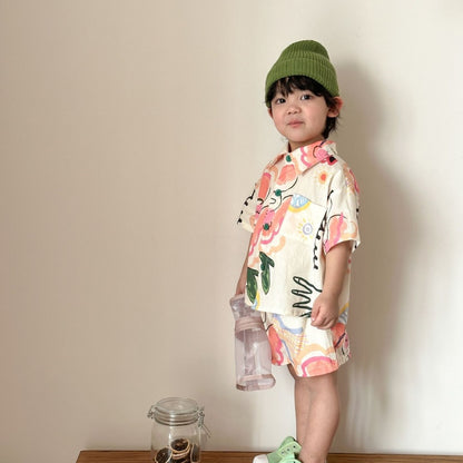 【BABY&KID】夏新作カラフルフラワーセットアップ、ワンピースSK104705