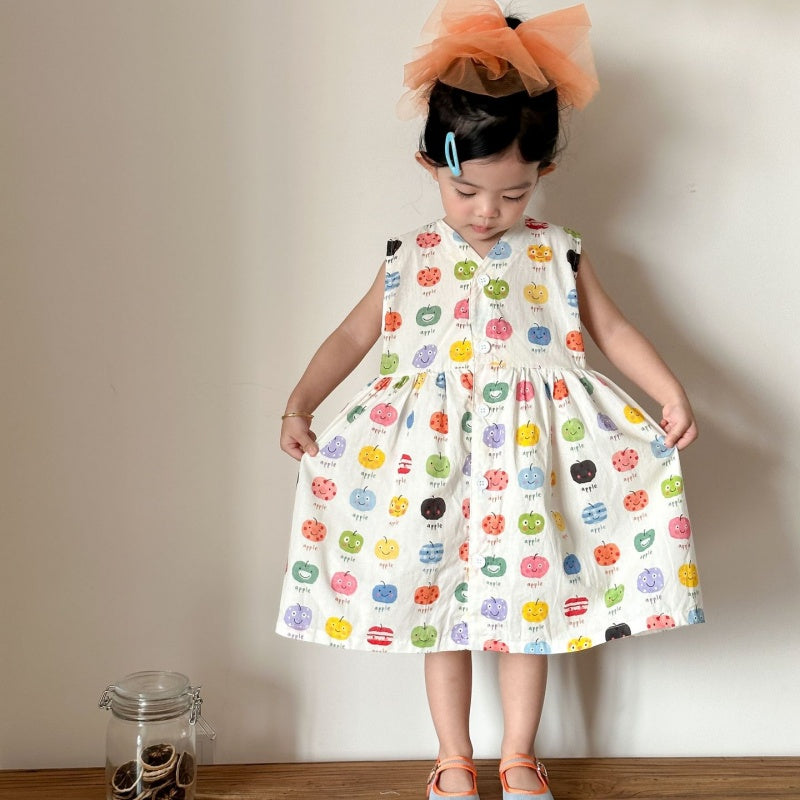 【BABY&KID】夏新作りんご総柄セットアップ、ワンピースSK104708