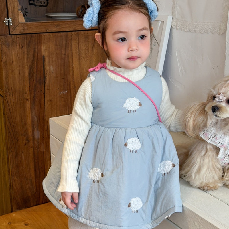 【BABY&KID】冬新作ひつじジャンパースカート、ハイネックニットSK108320