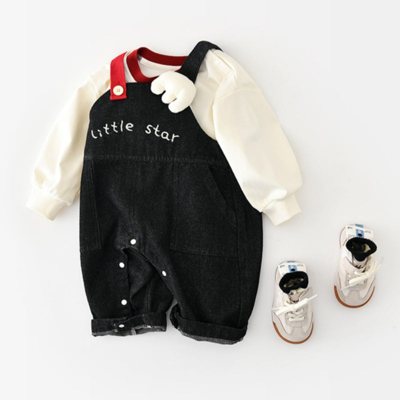 【BABY&KID】刺繍サロペットカバーオール、星柄長袖トップスSK107816