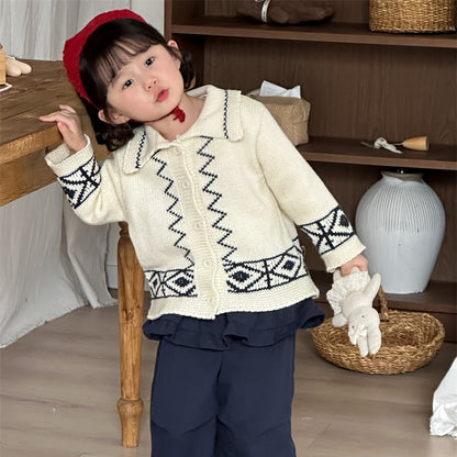 【BABY&KID】配色カラーニットカーデSK101448