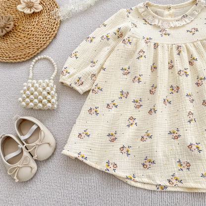 【BABY&KID】フリル襟小花柄ロンパース、ワンピースSK107913
