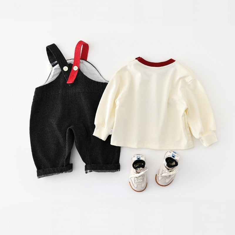 【BABY&KID】刺繍サロペットカバーオール、星柄長袖トップスSK107816