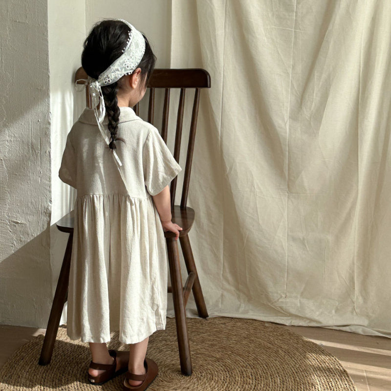 【BABY＆KID】夏新作 ナチュラル亜麻セットアップ、ワンピースSK063016