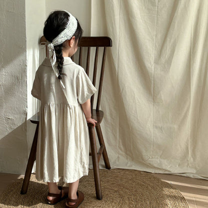 【BABY＆KID】夏新作 ナチュラル亜麻セットアップ、ワンピースSK063016