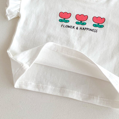 【BABY&KID】夏新作 フリル袖Tシャツ、チェックショートパンツSK091219