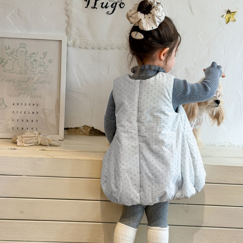 【BABY&KID】冬新作ドットバルーンワンピース、フリル襟ニットSK108318