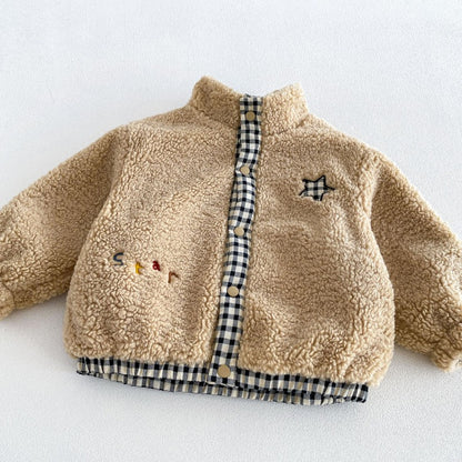 【BABY&KID】冬新作リバーシブル厚手ジャケット、折り返しパンツSK107715