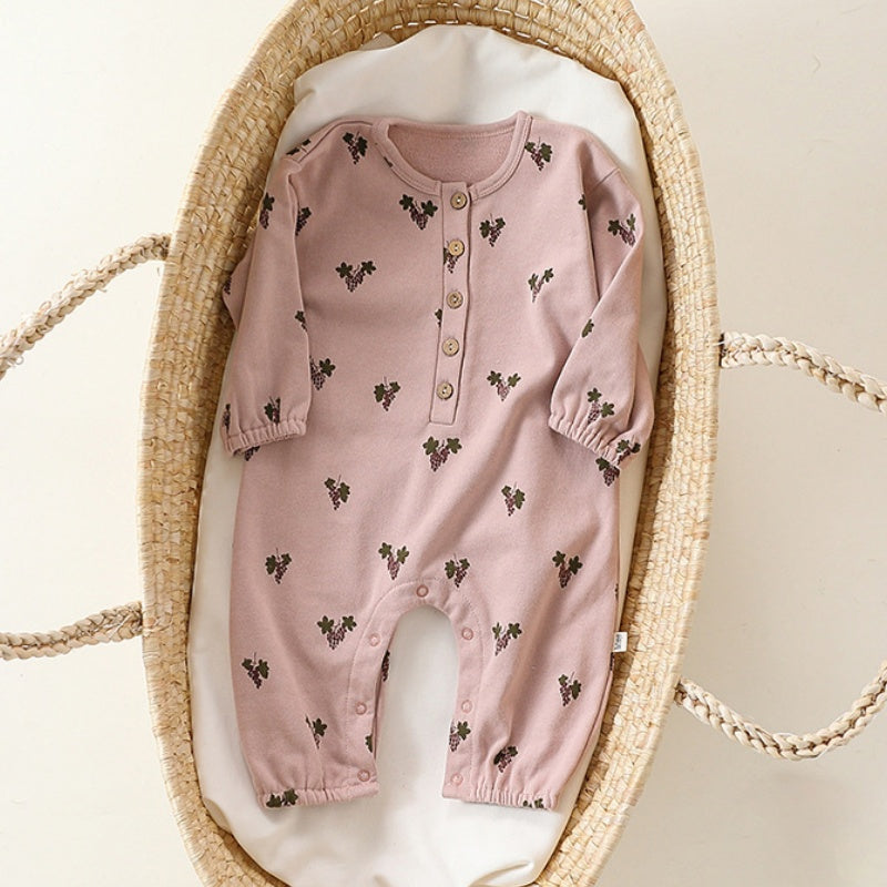 【BABY】北欧風フルーツプリントカバーオールSK101318