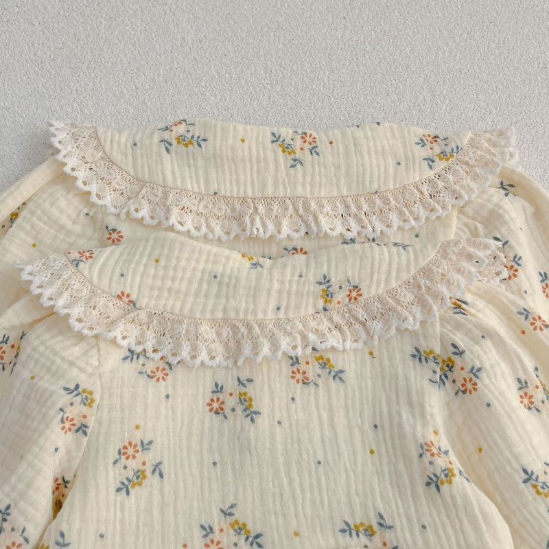 【BABY&KID】コットン小花柄ロンパース、ワンピースSK107919