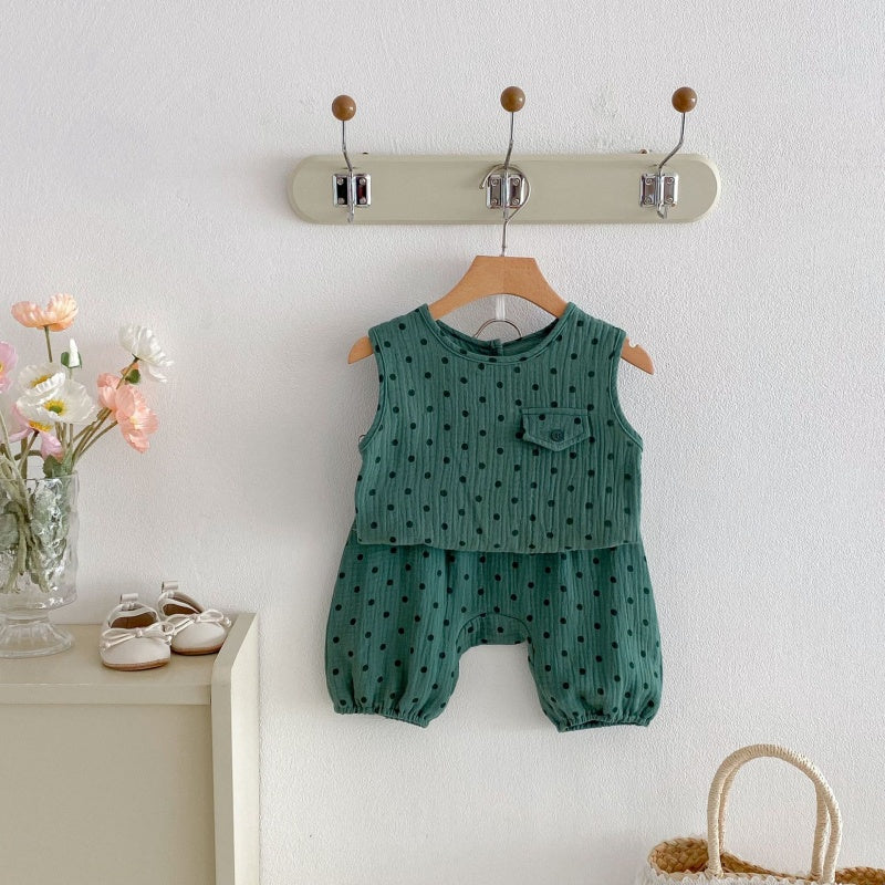 【BABY&KID】夏新作シンプルドットセットアップSK104620