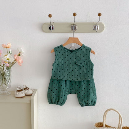 【BABY&KID】夏新作シンプルドットセットアップSK104620