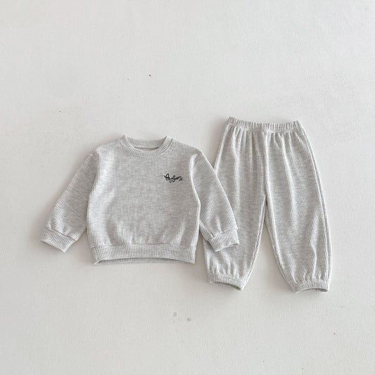 【BABY&KID】ロゴ刺繍ワッフルセットアップSK104019
