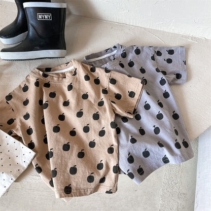 【BABY&KID】夏新作 りんご総柄TシャツSK091609