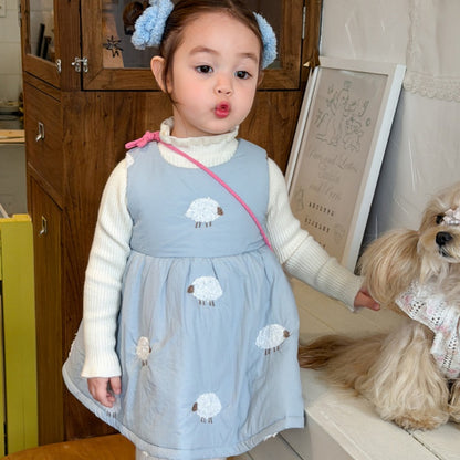 【BABY&KID】冬新作ひつじジャンパースカート、ハイネックニットSK108320