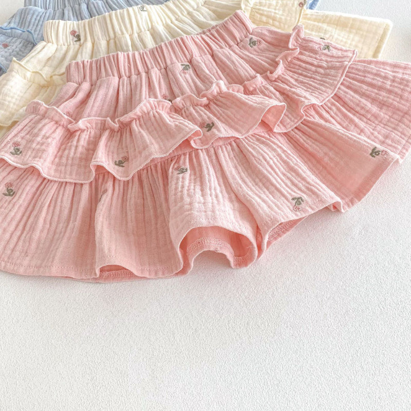 【BABY&KID】夏新作 刺繍カラーシャツ、バルーンパンツSK080617