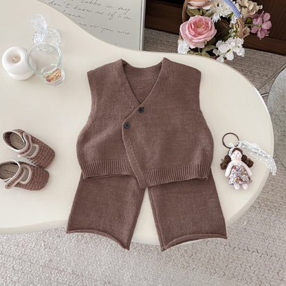 【BABY&KID】ゆったりニットベスト&ニットパンツSK092922