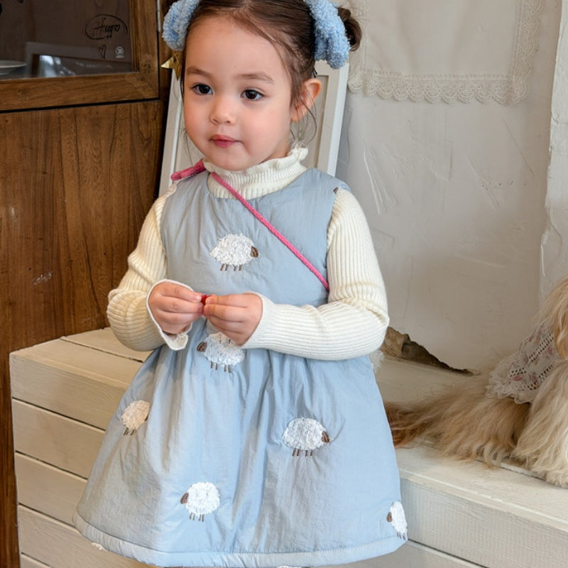 【BABY&KID】冬新作ひつじジャンパースカート、ハイネックニットSK108320
