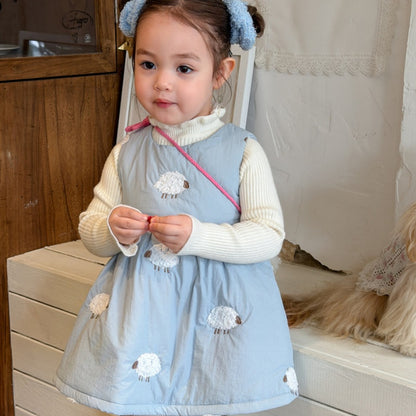 【BABY&KID】冬新作ひつじジャンパースカート、ハイネックニットSK108320