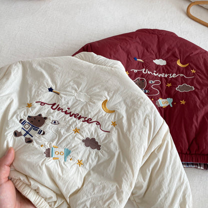 【BABY&KID】冬新作刺繍カートゥーンリバーシブルコートSK102524