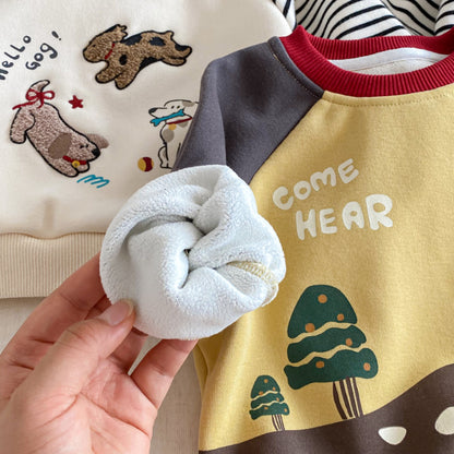 【BABY&KID】冬新作キャラクター刺繍あったかトレーナーSK102533
