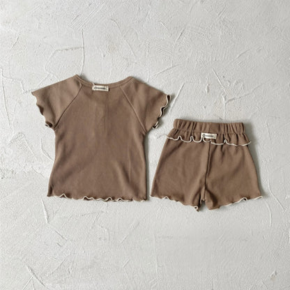 【BABY】夏新作 ワッフルロールヘムセットアップSK080205