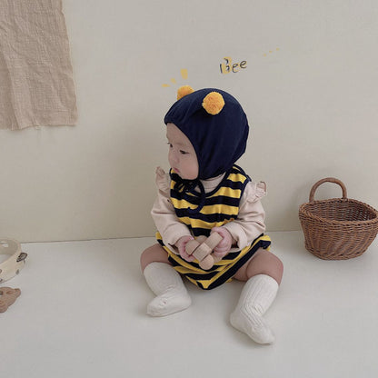 【BABY】みつばちロンパース、長袖TシャツSK100328
