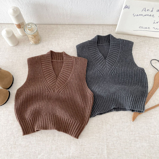 【BABY&KID】VネックレトロニットベストSK092919