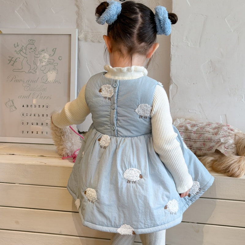 【BABY&KID】冬新作ひつじジャンパースカート、ハイネックニットSK108320