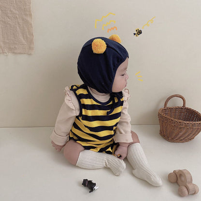 【BABY】みつばちロンパース、長袖TシャツSK100328