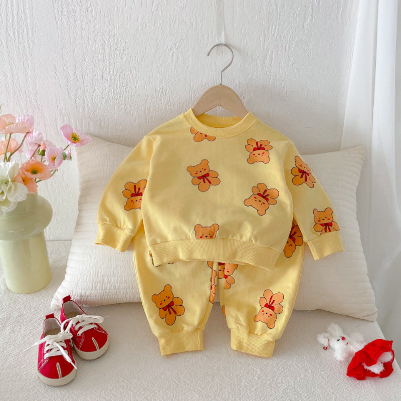【BABY&KID】かわいいくまプリントセットアップSK092929