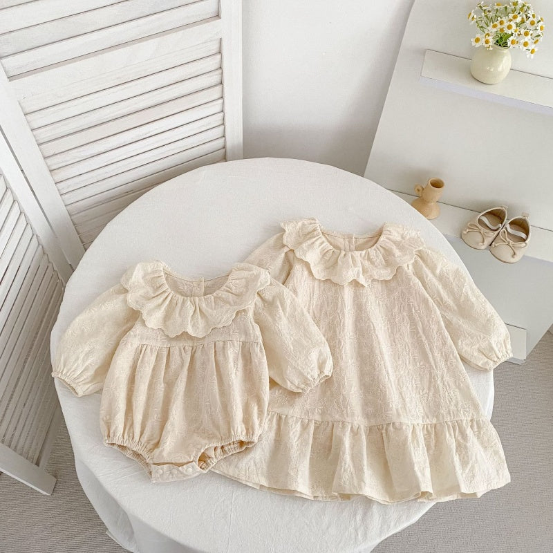 【BABY&KID】ラウンドネック刺繍ロンパース、ワンピースSK107920